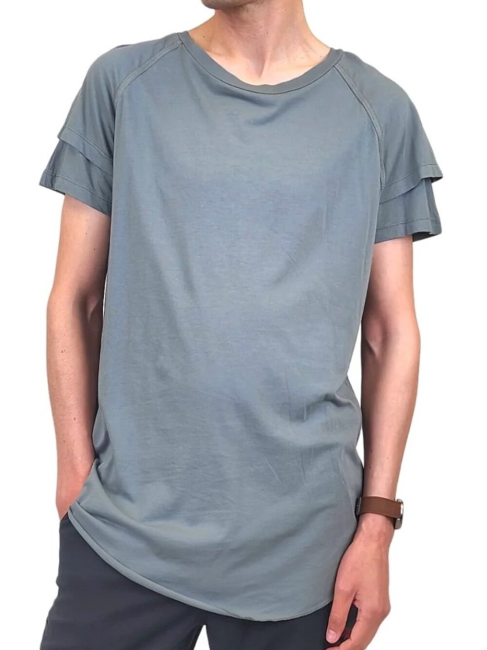 Reese De Luca Grey Double Sleeve T-Shirt/13402